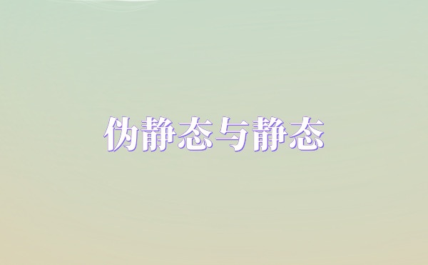 什么是伪静态？伪静态与真静态有什么区别？
